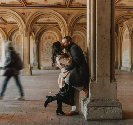 NYC Park Couple Under Blanket